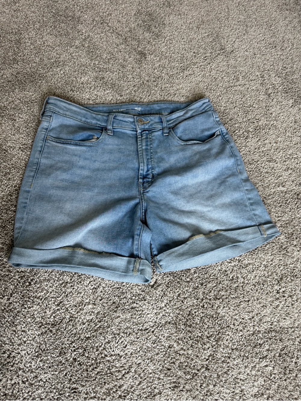 Old Navy Light Blue Wow Denim Roll-Cuff Women's Shorts